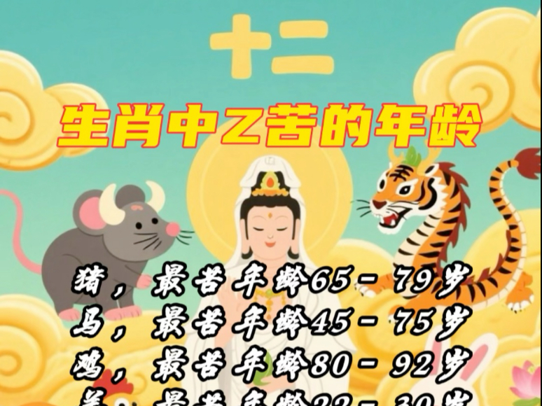 12生肖中Z苦的年龄，你知道吗？