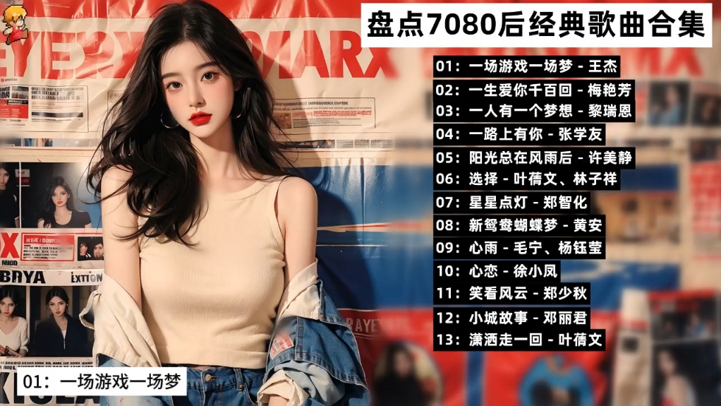 一人一首成名曲，怀旧七八九十年代经典流行歌曲，怀旧经典老歌