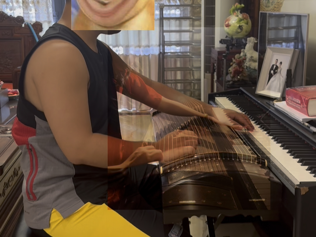 老公的古筝学习初见成效