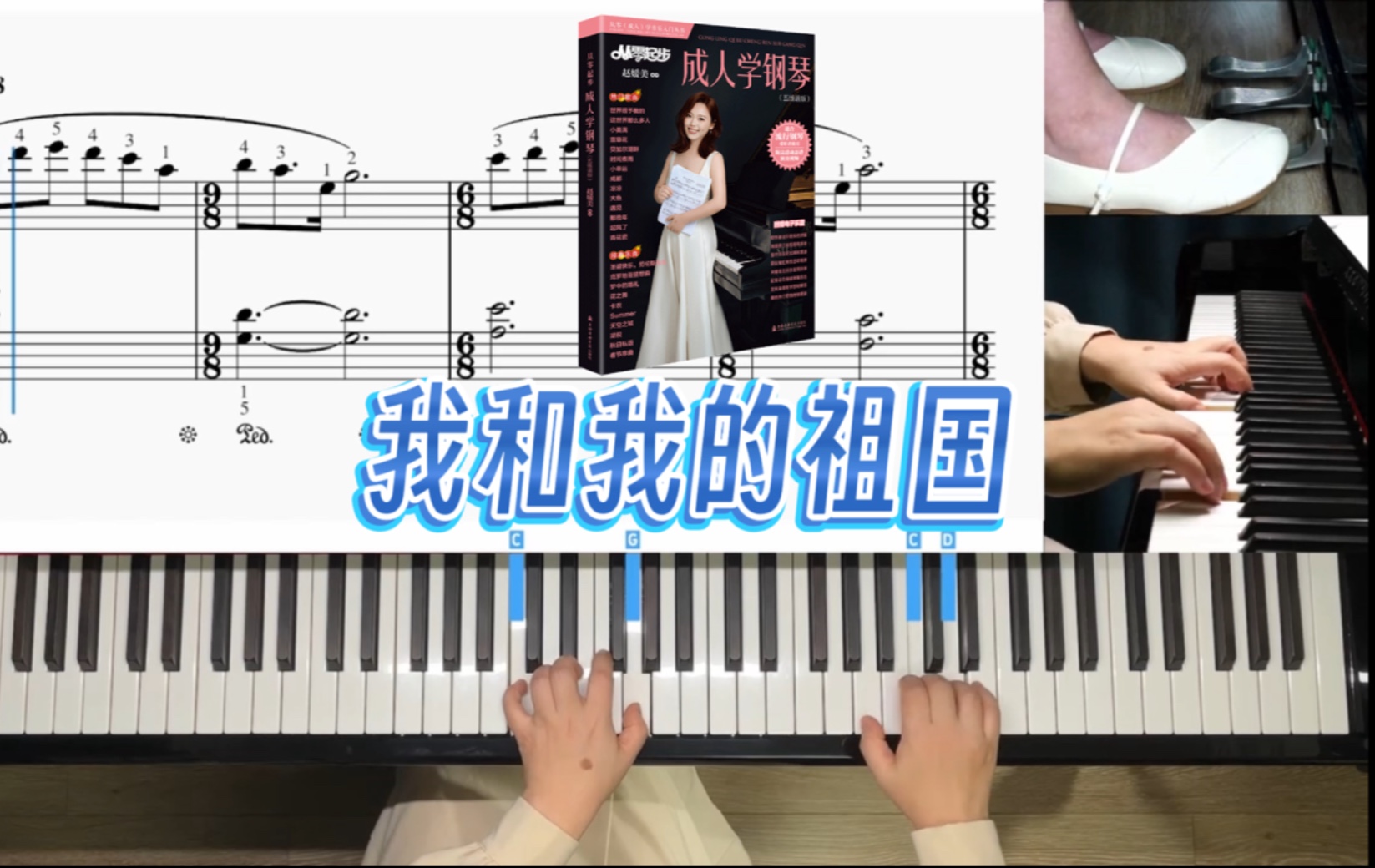 《我和我的祖国》动态谱演奏视频 美美老师新书#从零起步成人