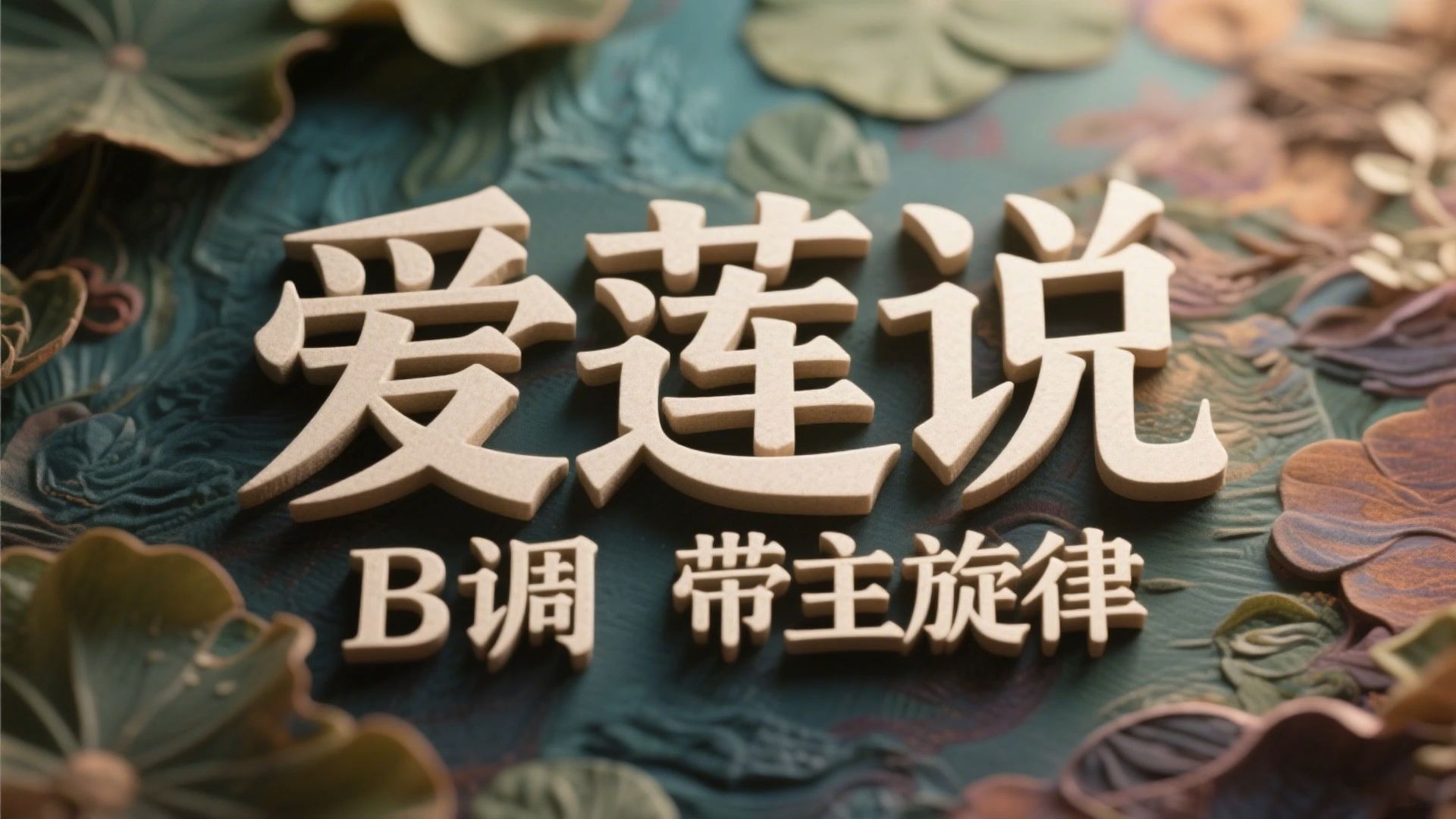 584.《爱莲说》B调带旋律伴奏，其他调正谱和伴奏也有。所有原