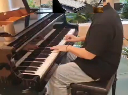 在故地重游的温暖午后尽兴弹琴