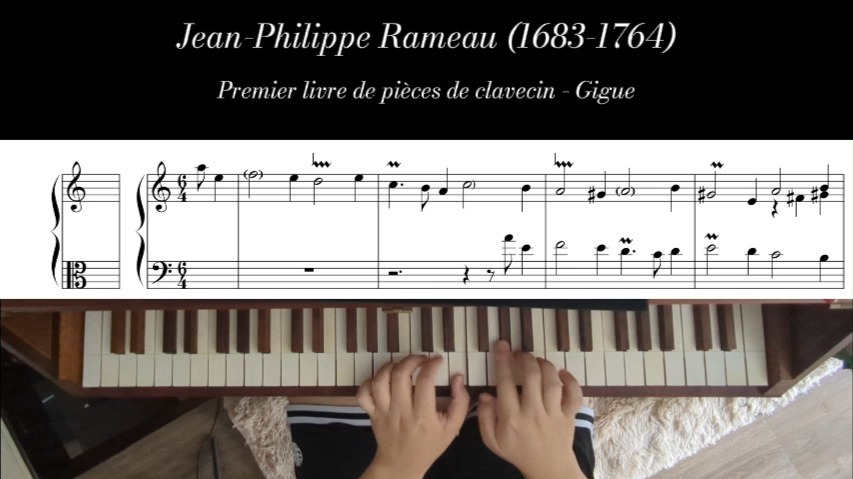 【自弹】拉莫/Rameau 第一册a小调键盘曲集 吉格舞曲