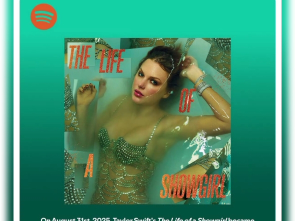 霉霉Taylor Swift的The Life of a Showgirl打破Spotify专辑