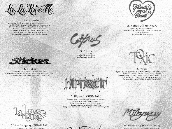 VIVIZ正规一辑Track List