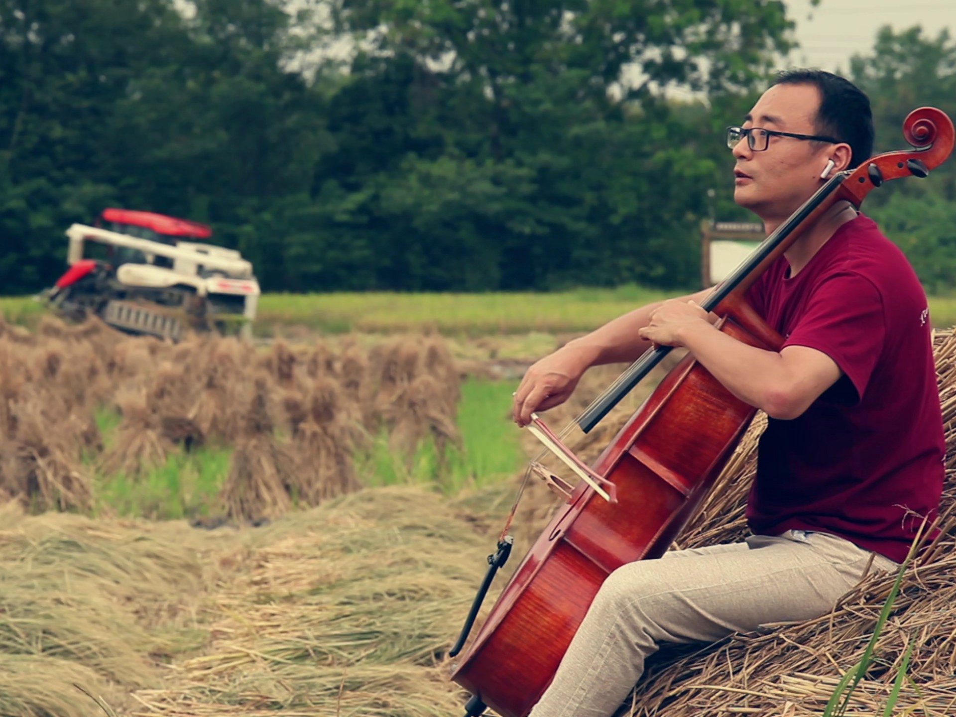 带着大提琴去旅行，去听稻田的风