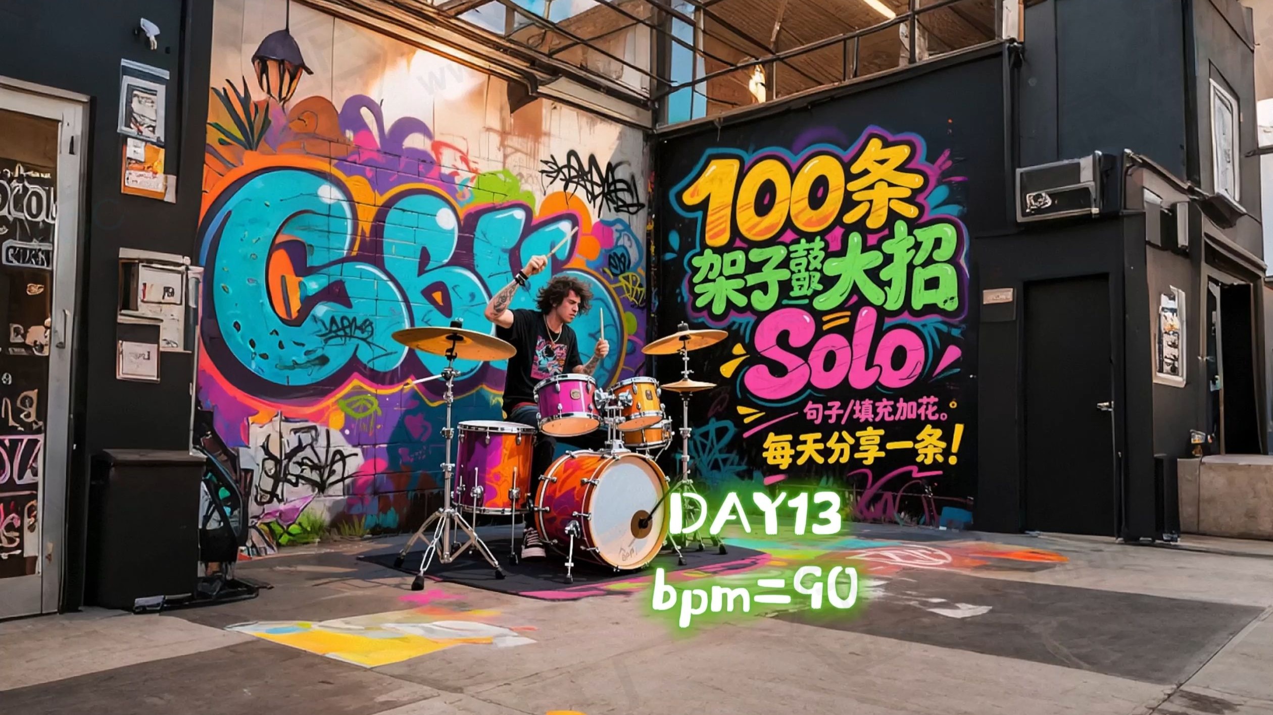 DAY13【100条架子鼓大招】线性/加花/solo/乐句
