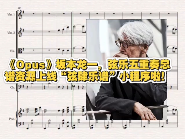 《Opus》坂本龙一，弦乐五重奏资源上线“弦肆乐谱”小程序啦！