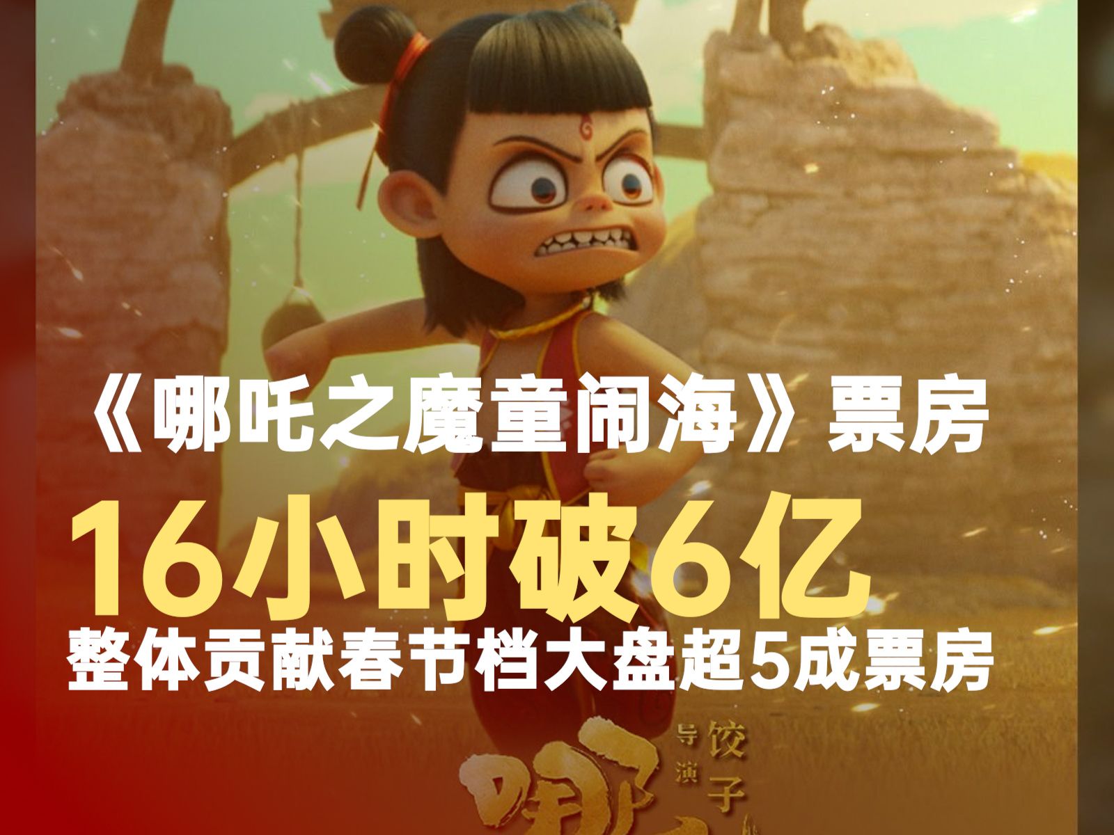 哪吒2票房16小时破6亿