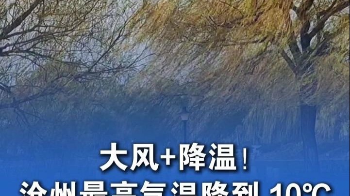 大风+降温！沧州最高气温降到 10℃ #河北天气