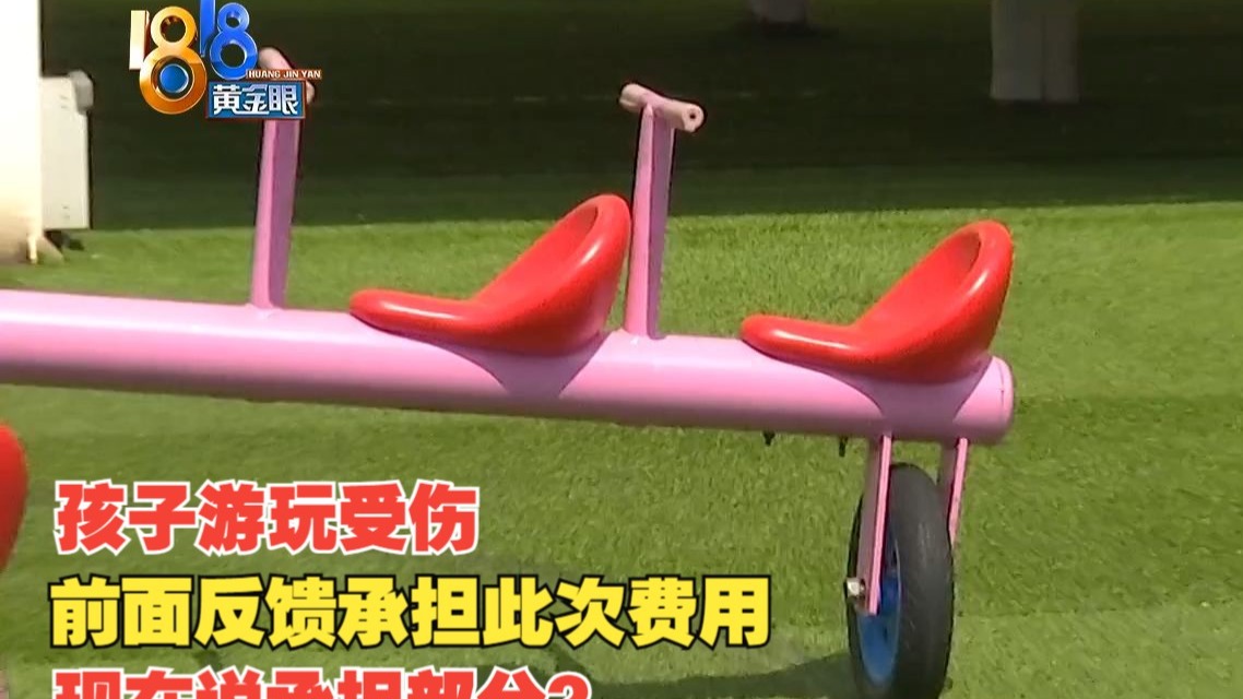 【1818黄金眼】游乐园玩跷跷板受伤，愿意承担没说全部承担？