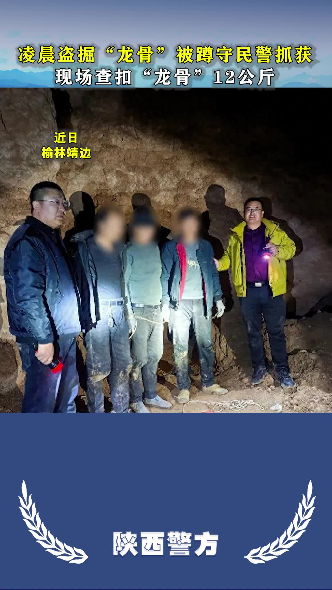 凌晨盗掘“龙骨”被蹲守民警抓获