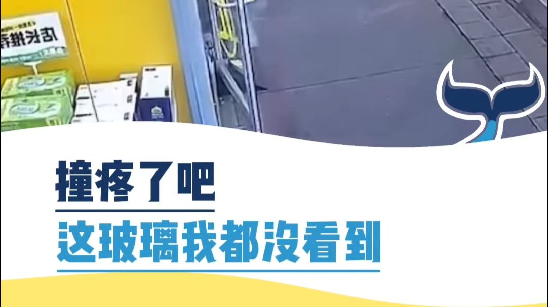 撞疼了吧，这玻璃我都没看到