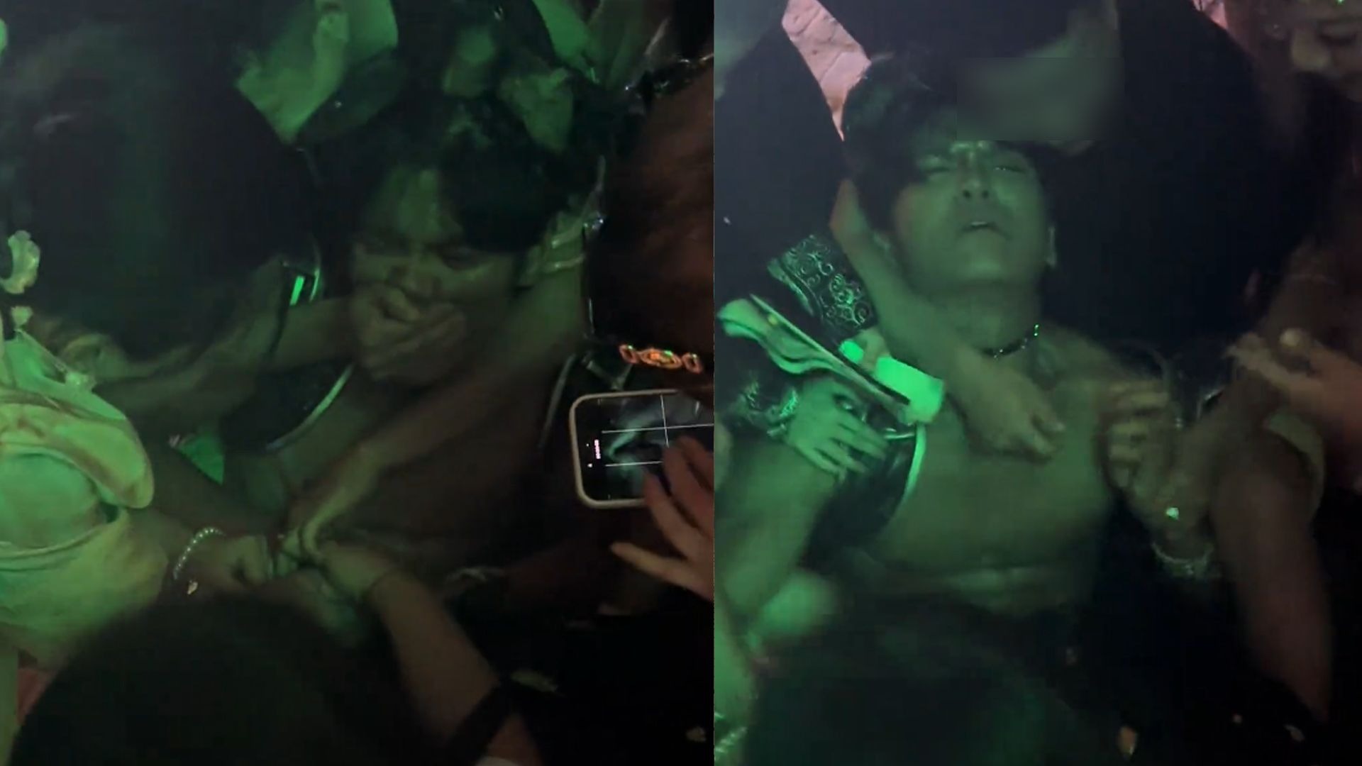 男游客突然从背后对工作人员锁喉、捂嘴，将其摁倒在地，其他游客