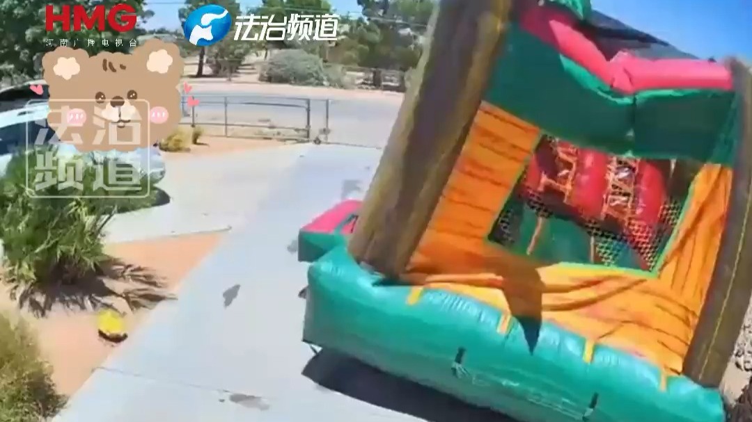 男子险些被“城堡”带上天 网友：摔倒救了你