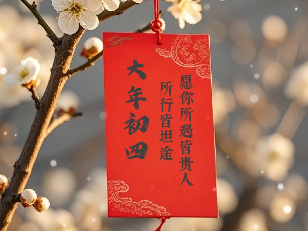 大年初四，迎祥纳福。愿你所遇皆贵人，所行皆坦途。