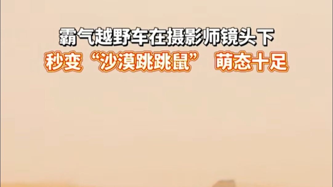 霸气越野车在摄影师镜头下，秒变“沙漠跳跳鼠” 萌态十足