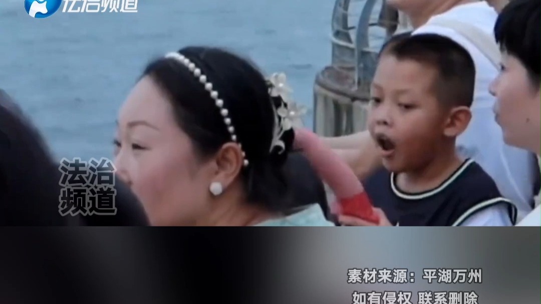 小孩举着火腿肠想喂海鸥 不料下一秒... 这城市又多了一个伤