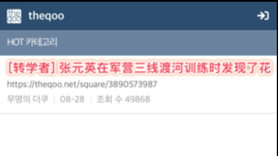 【250828 theqoo热帖】[转学者] 张元英在军营三线渡河训练时