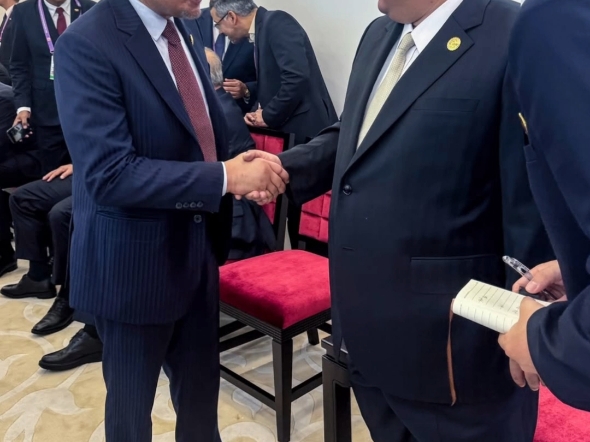 朝鲜马来西亚两国元首握手致意