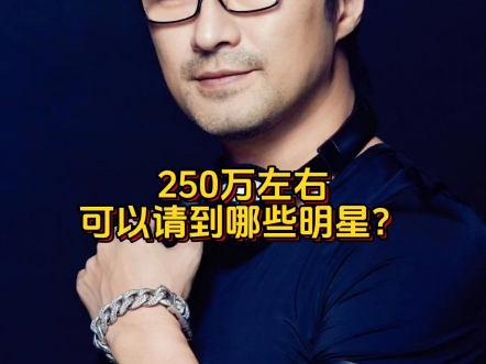 250万左右可以请到哪些明星？#明星出场费#艺人统筹#音乐节演唱