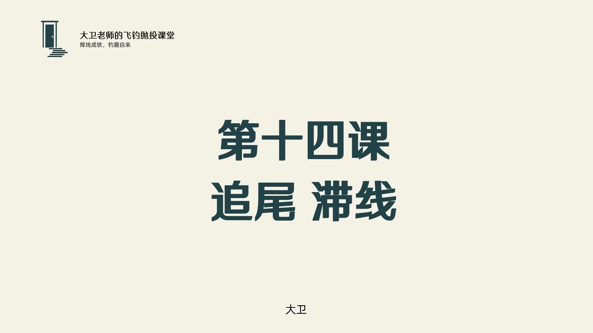 大卫老师的飞钓抛投课堂 第14课  追尾 滞线