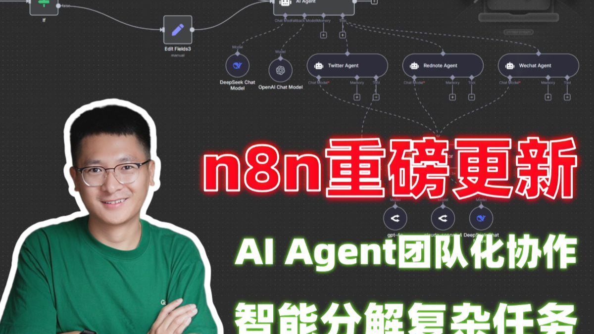 n8n重磅更新：多智能体编排，AI Agent团队化协作、智能分解复杂