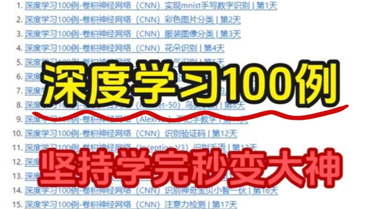 2025强推！“导师说刷完这100例，我的深度学习就出师了”