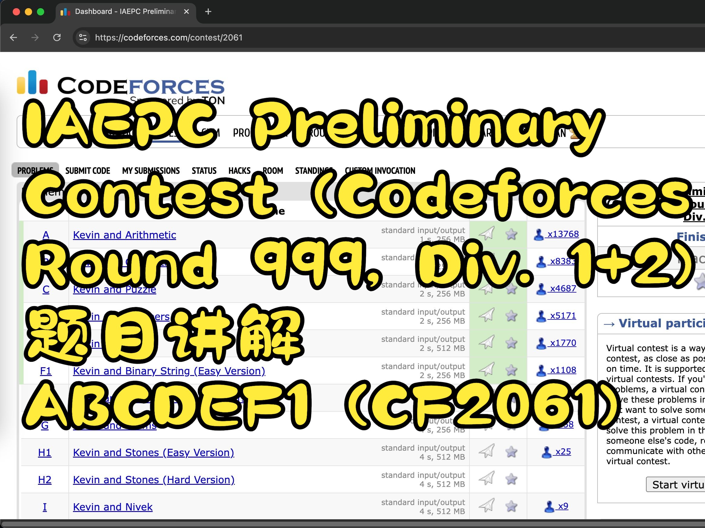 IAEPC Preliminary Contest (Codeforces Round 999, Div. 1+