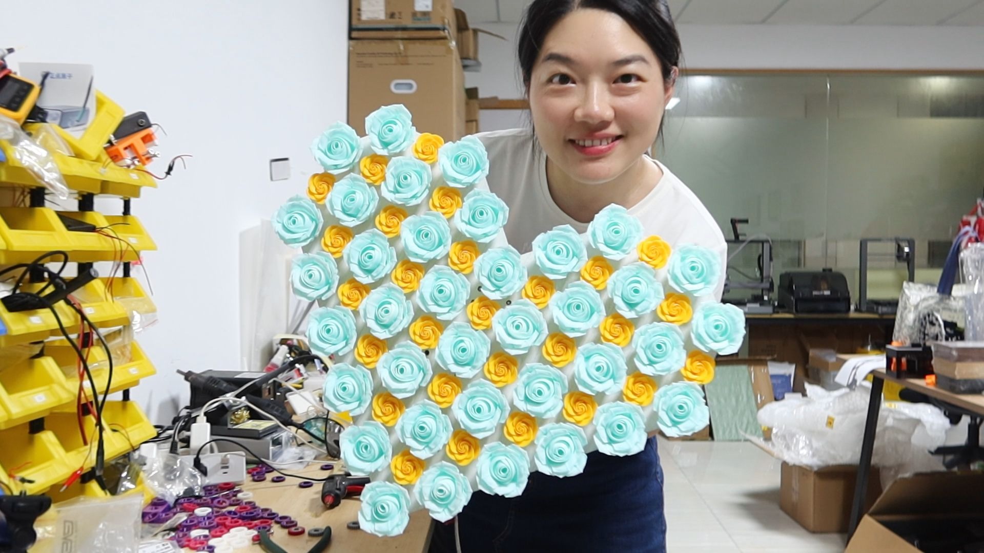 机械女生丨我做了一板爱心转转花！