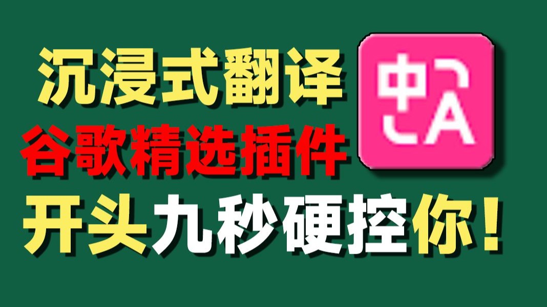 最强翻译插件！一键解决网页翻译、文档翻译、视频字幕翻译、生