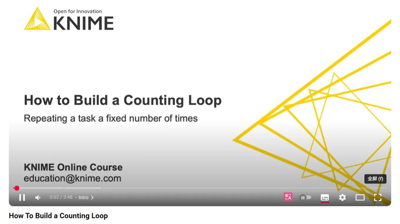 4 KNIME中的计数循环counting loop 4 KNIME中的计数循环counting loop