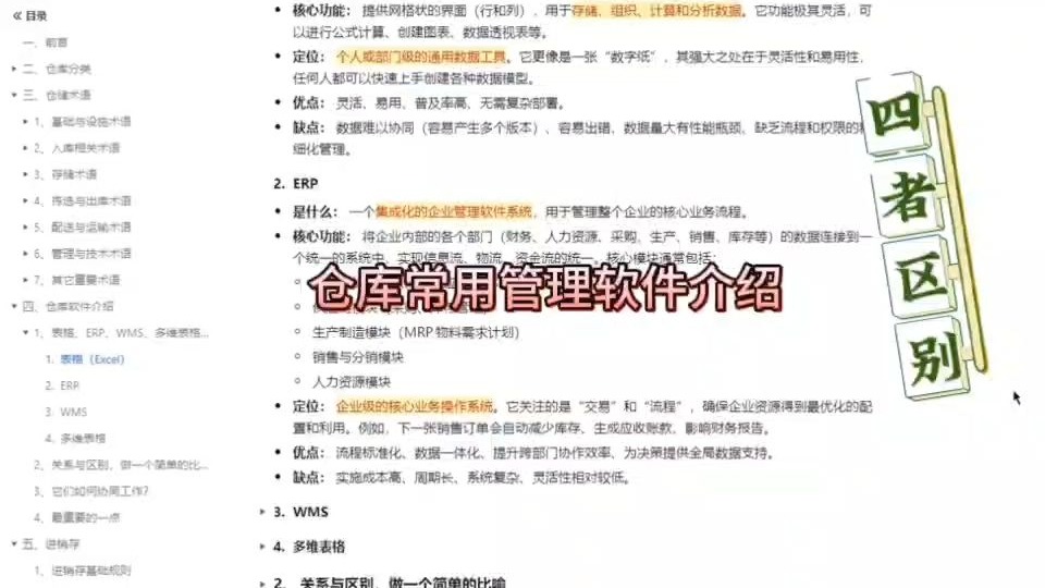 仓库管理常用软件介绍:表格(Excel)、ERP、WMS、多维表格 仓库管理常用软件介绍:表格(Excel)、ERP、WMS、多维表格